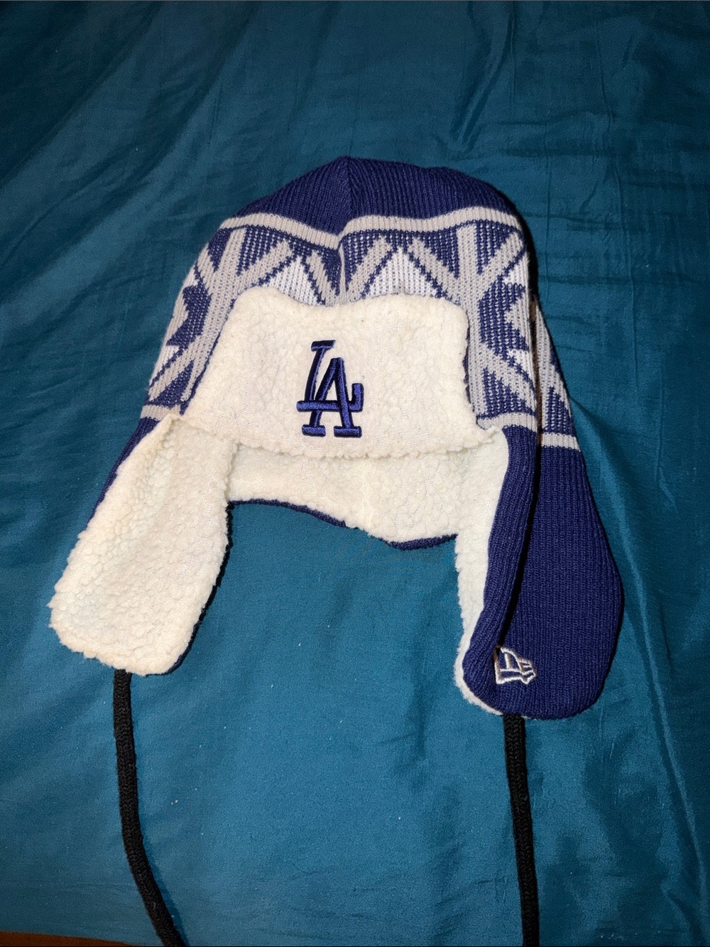 New Era Los Angeles Dodgers Blue and White Trapper Hat
